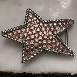 NWOT Pink Rhinestone metal Star Belt buckle